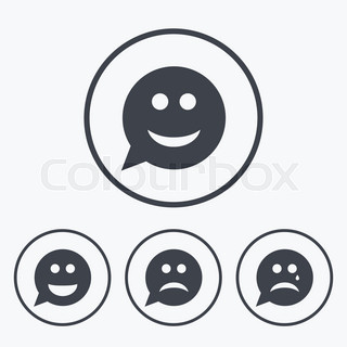 320x320 Human Smile Face Icons. Happy, Sad, Cry Signs. Happy Smiley Chat