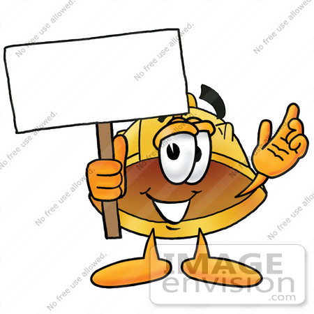 450x450 Clip Art Graphic Of A Yellow Safety Hardhat Cartoon Character