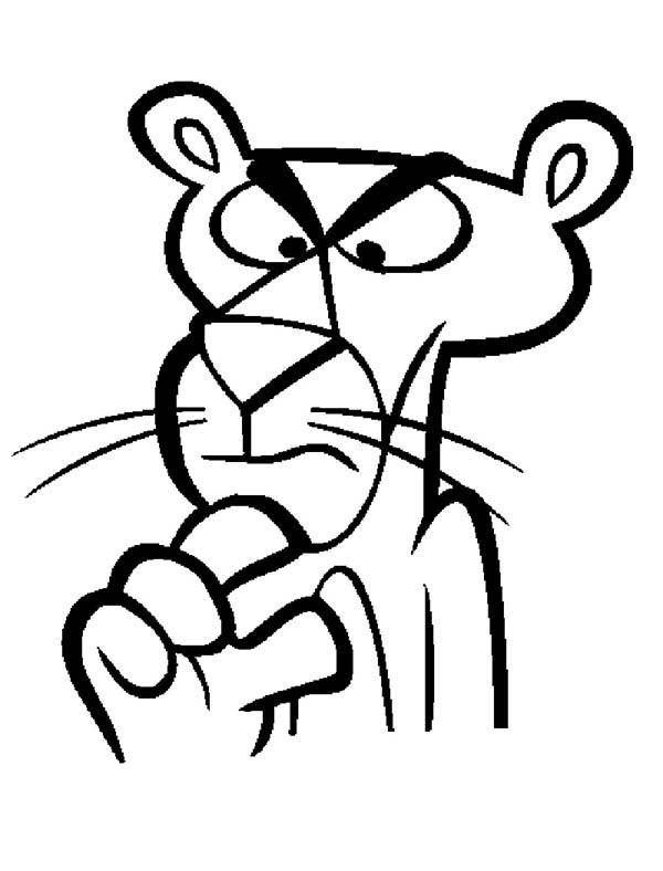 600x788 Pink Panther Thinking Hard Coloring Pages Bulk Color