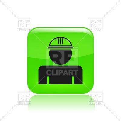 400x400 Builder Or Worker In Hard Hat Icon Royalty Free Vector Clip Art