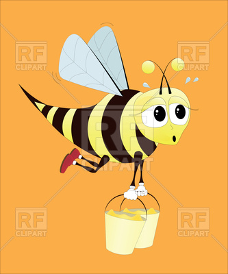 333x400 Hard Working Bee Royalty Free Vector Clip Art Image