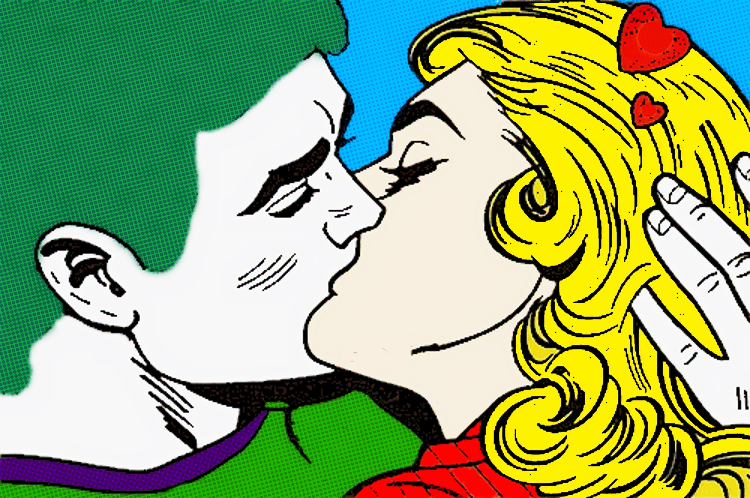2500x1660 The Joker And Harley Quinn Kiss Pop Art By Thegreatdevin