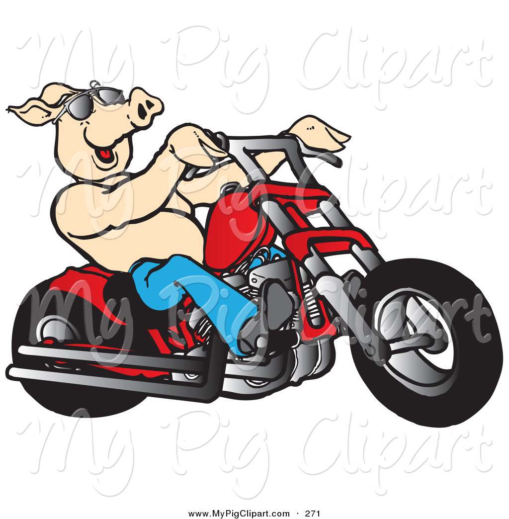 1024x1044 Swine Clipart Of Happy Shirtless Pink Pig In Shades, Riding