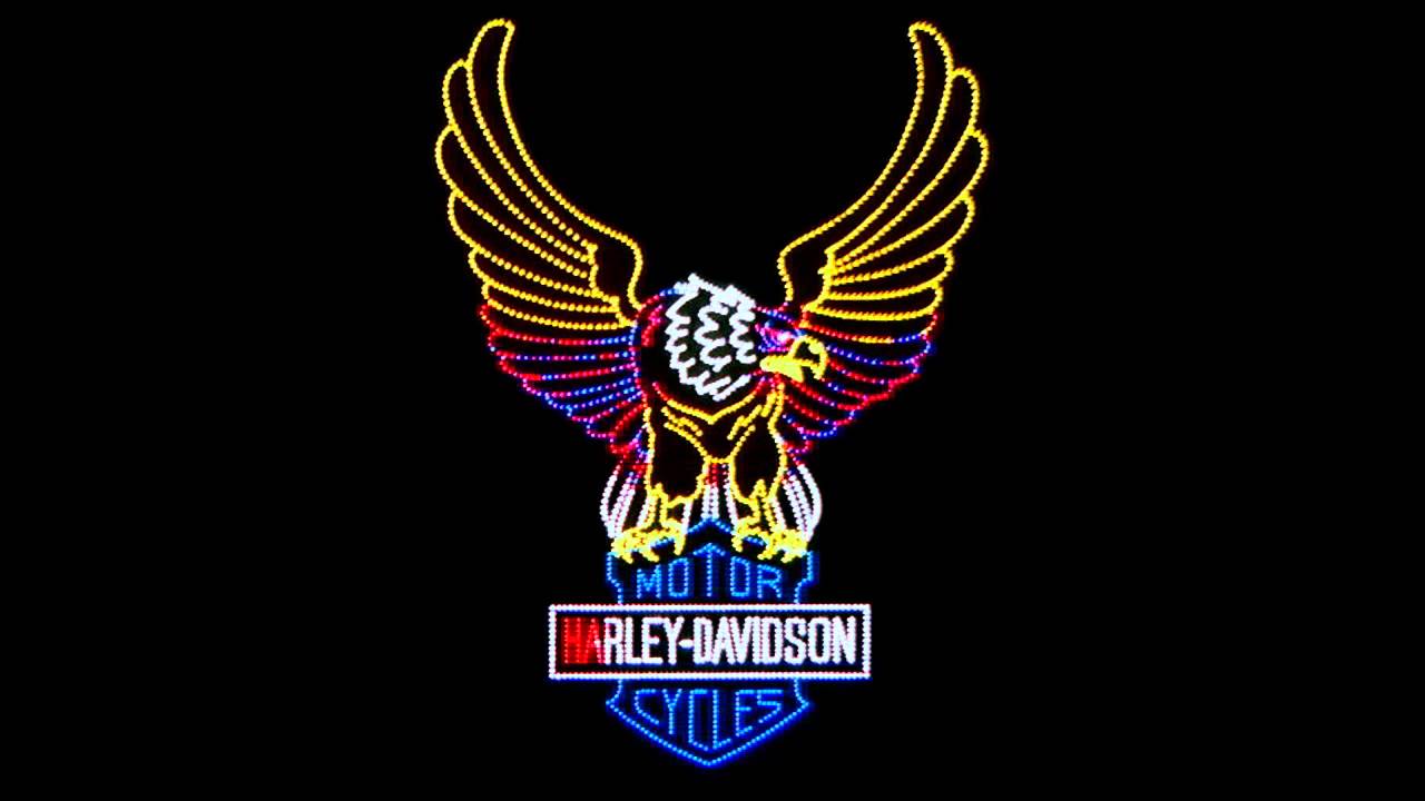 1280x720 Harley Davidson Logo In Fiber Optics