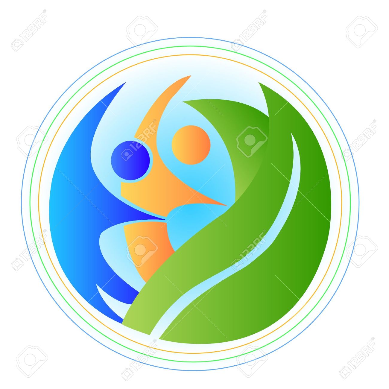 1300x1300 People In Harmony With The Nature Earth Logo Royalty Free Cliparts