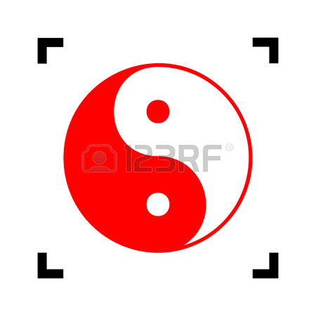 450x450 Ying Yang Symbol Of Harmony And Balance. Vector. Red Icon Inside