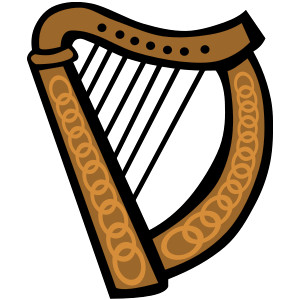 300x300 Irish Celtic Harp Clipart