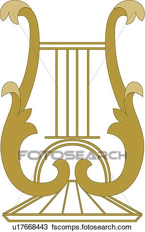 295x470 Clipart Of Gold Harp U17668443