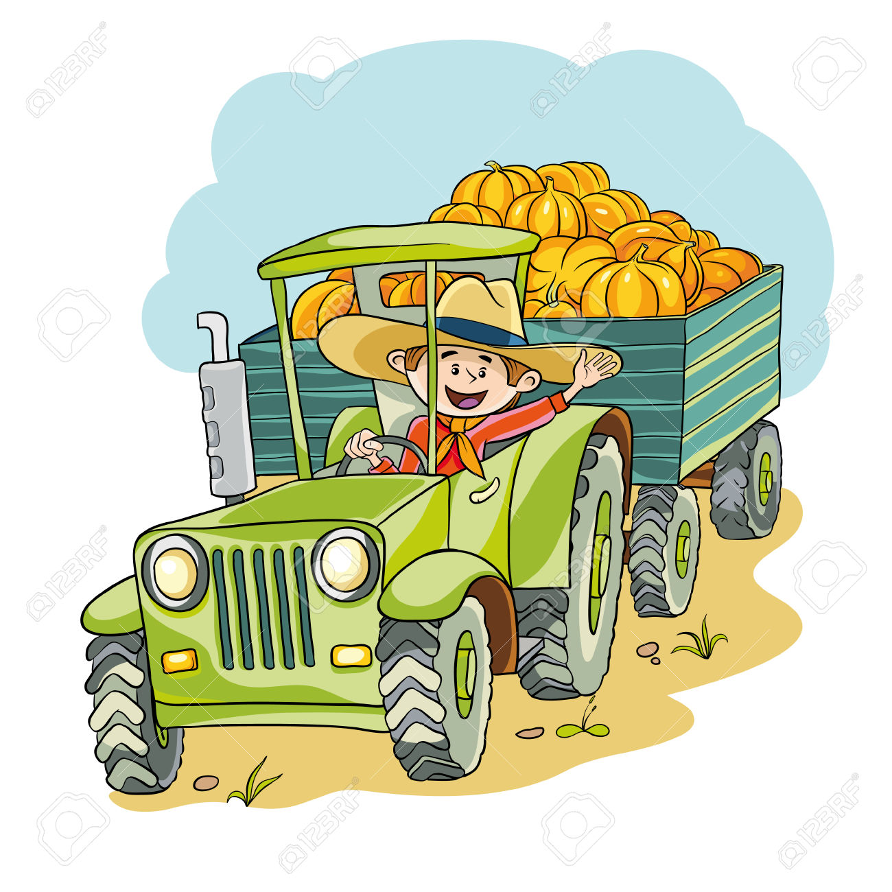 1300x1300 Harvest Clipart Tractor