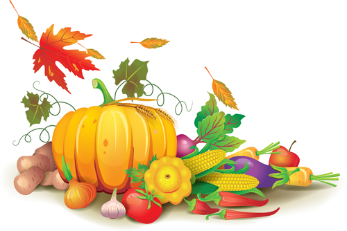 500x334 Autumn Harvest Elements Vector Background Set 01