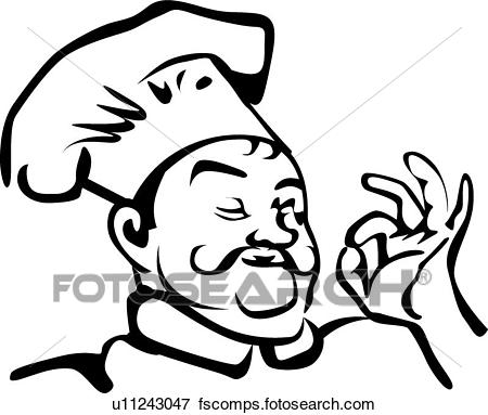 450x383 Clip Art Of Chef With A Hat U11243047