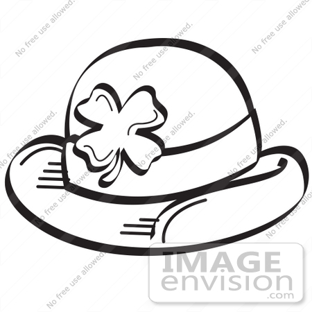 450x450 Royalty Free Black And White Cartoon Clip Art Of A St Paddy's Day