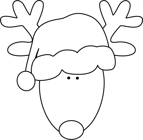 500x488 Santa And Reindeer Clipart Black And White