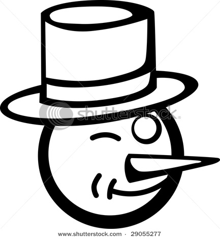433x470 Page Picture Of A Winking Snowman In A Clipart Illustration