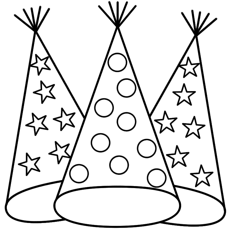 800x800 Happy New Year Hat Coloring Pages