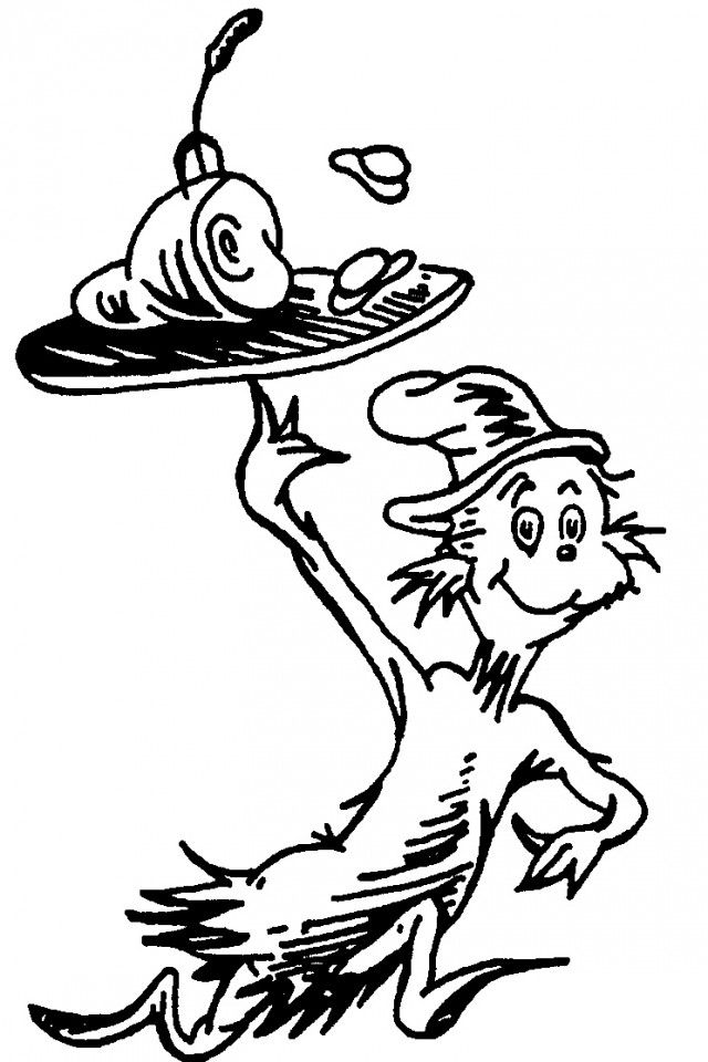 640x960 Cat In The Hat Coloring Page
