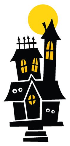 236x486 Free Halloween Haunted Houses Lightnings Clipart Graphics