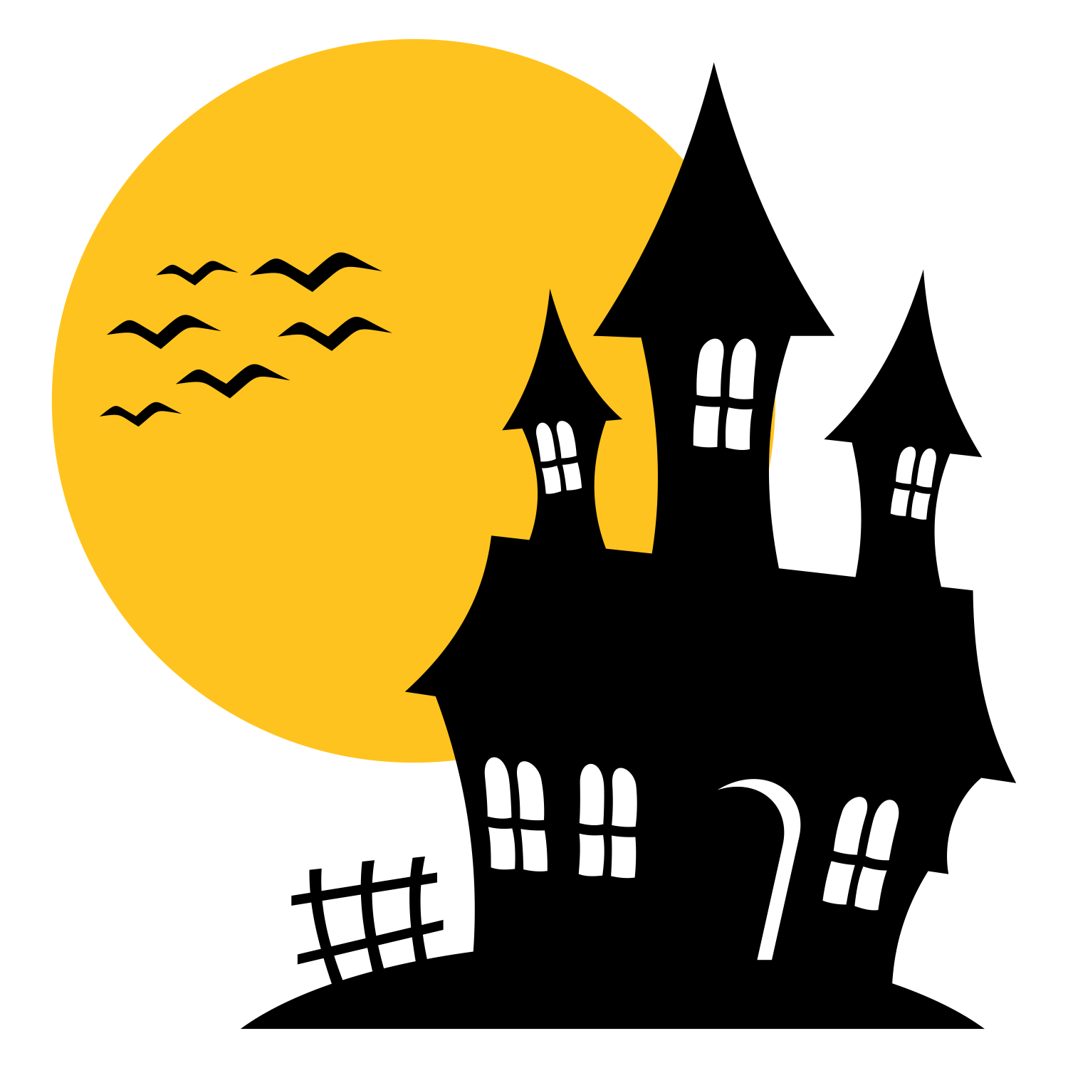 1500x1500 Haunted House Clipart Simple