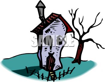 350x275 Haunted House On Halloween Clip Art