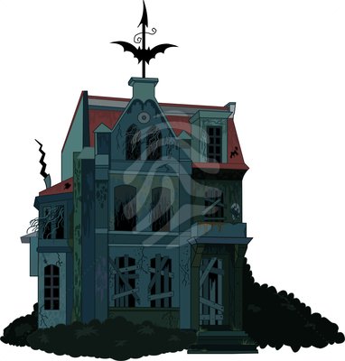 382x400 Abandoned House Clipart