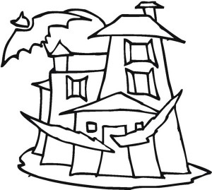 300x269 Haunted House Coloring Page Clipart Panda