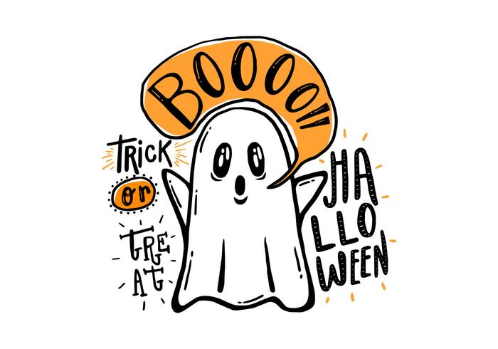700x490 Halloween Hand Drawn Ghost Vector