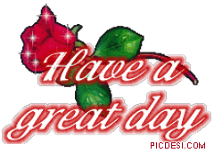 240x172 Have A Great Day Red Rose Glitter