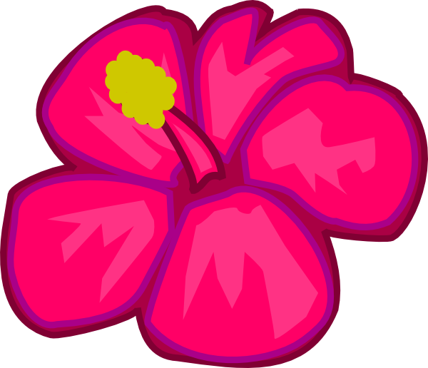 600x516 Pink Hawaiian Flower Clip Art