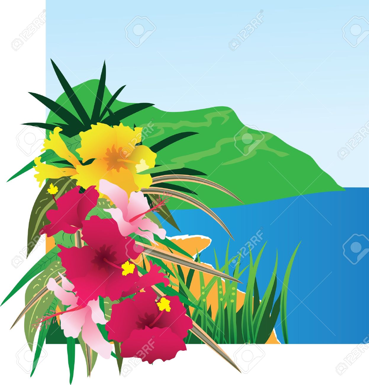 1247x1300 The Sea Clipart Hawaiian Beach
