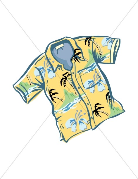 472x612 Yellow Hawaiian Shirt Lay Holiday Clipart
