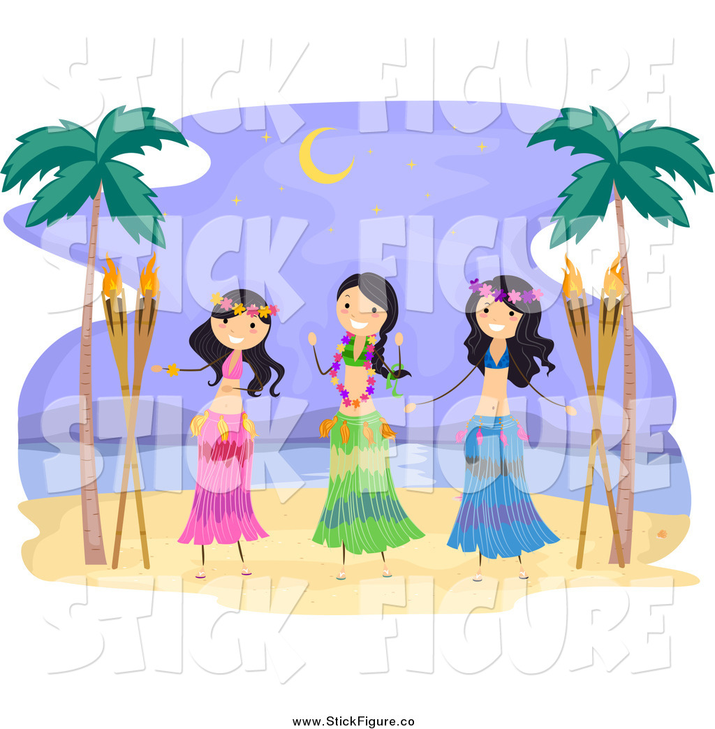 1024x1044 Clip Art Of Hawaiian Hula Dancer Girls On A Beach By Bnp Design