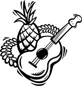 163x170 Hawaiian Ukulele Clipart Black And White
