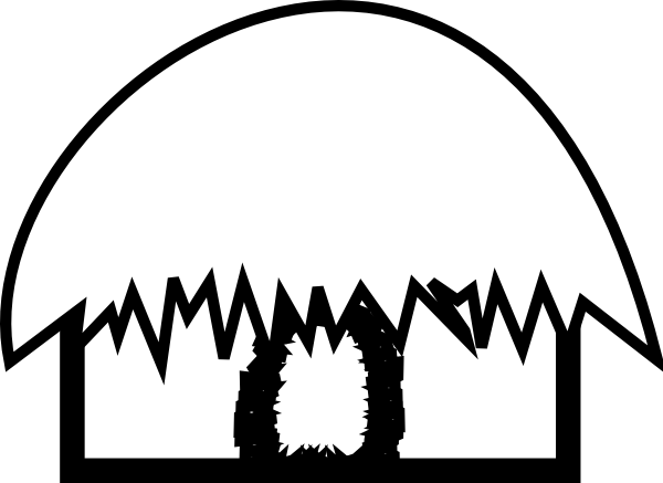 600x437 Hut Black And White Clip Art