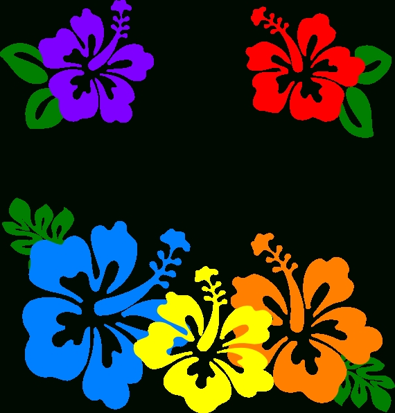 570x596 Hawaiian Flower Clip Art Borders Clipart Panda