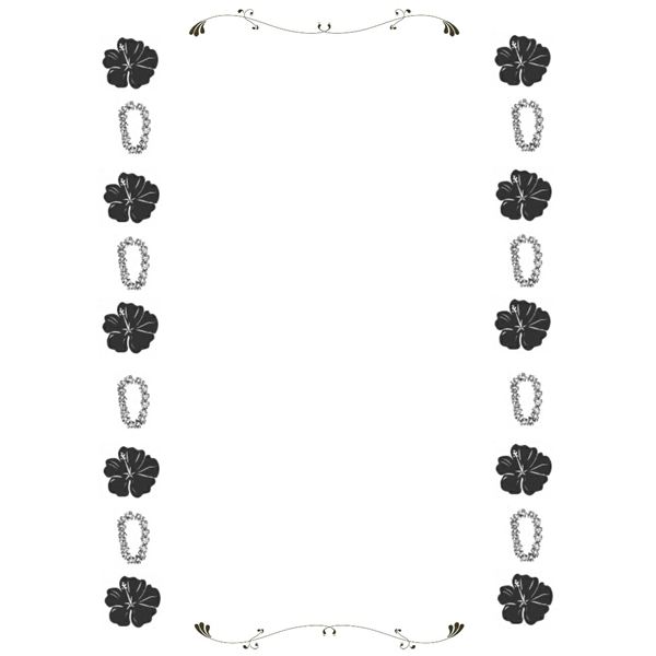 600x600 Hawaiian Lei Border Clip Art