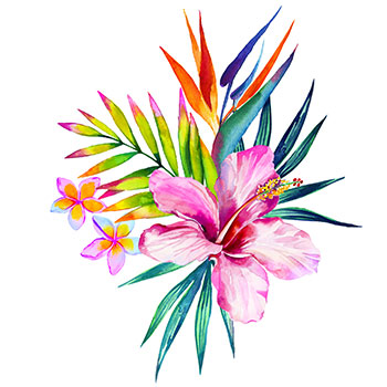 350x350 Hawaiian Flower Tattoo Designs
