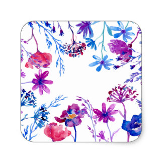 324x324 Purple Flower Border Stickers Zazzle