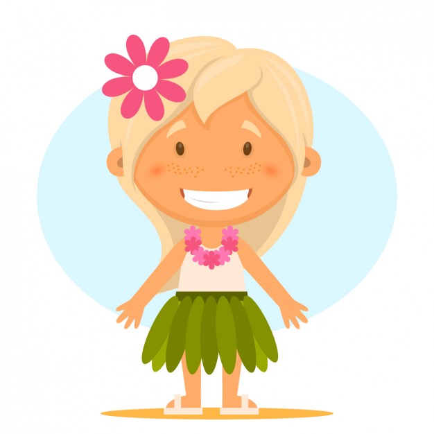 626x626 Girl Wearing Hawaiian Clothes Vector Free Download