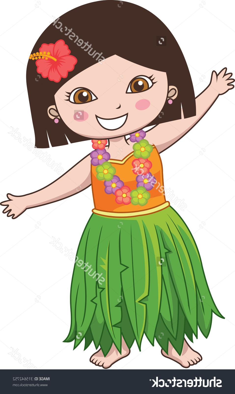957x1600 Best Hd Stock Vector Hawaiian Girl Cartoon Character Photos