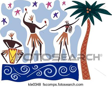 450x350 Stock Illustration Of Hawaiian Dancers And Musicians Performing