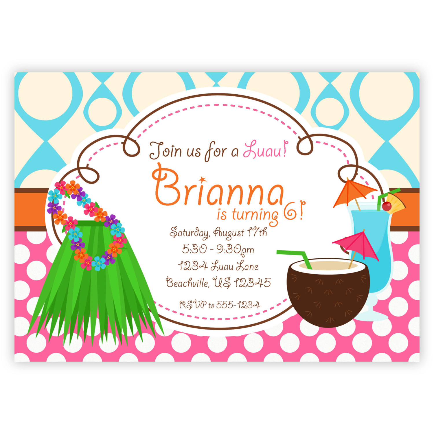 1500x1500 Hawaiian Party Invitations