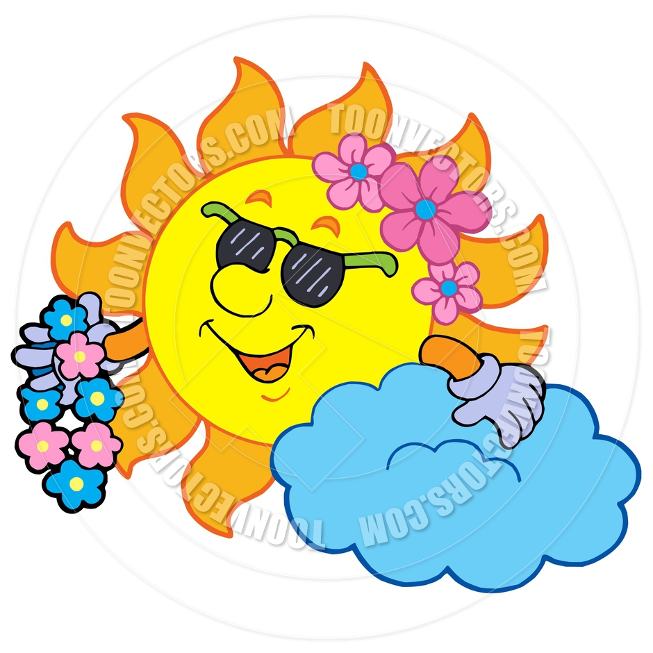 940x940 Cartoon Hawaiian Sun By Clairev Toon Vectors Eps