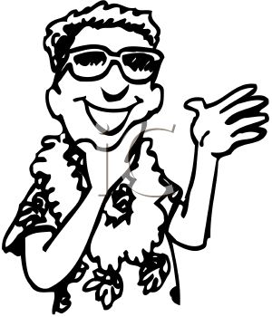 300x350 Royalty Free Clip Art Image Tourist In Hawaii