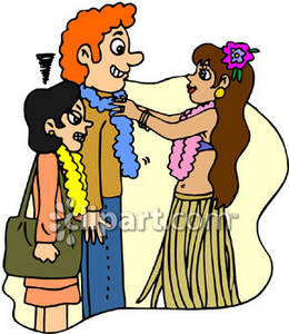 260x300 Wife Watching Hawaiian Girl Put A Lei On Her Husband