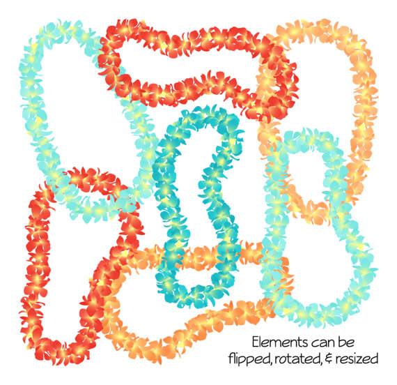 570x552 Digital Clipart Hawaiian Leis Springtime Lei Tropical Garland