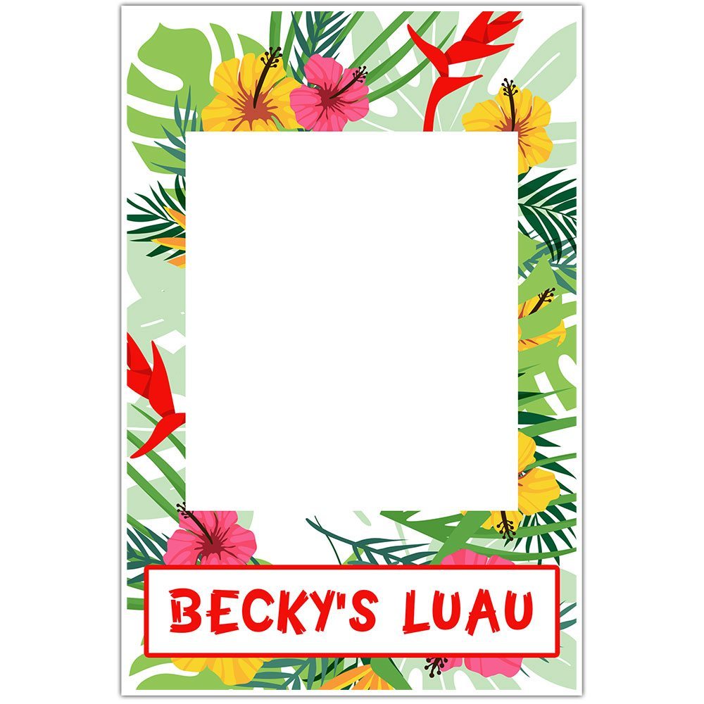 1000x1000 Hawaiian Luau Selfie Frame Photo Booth Social Media Prop Poster