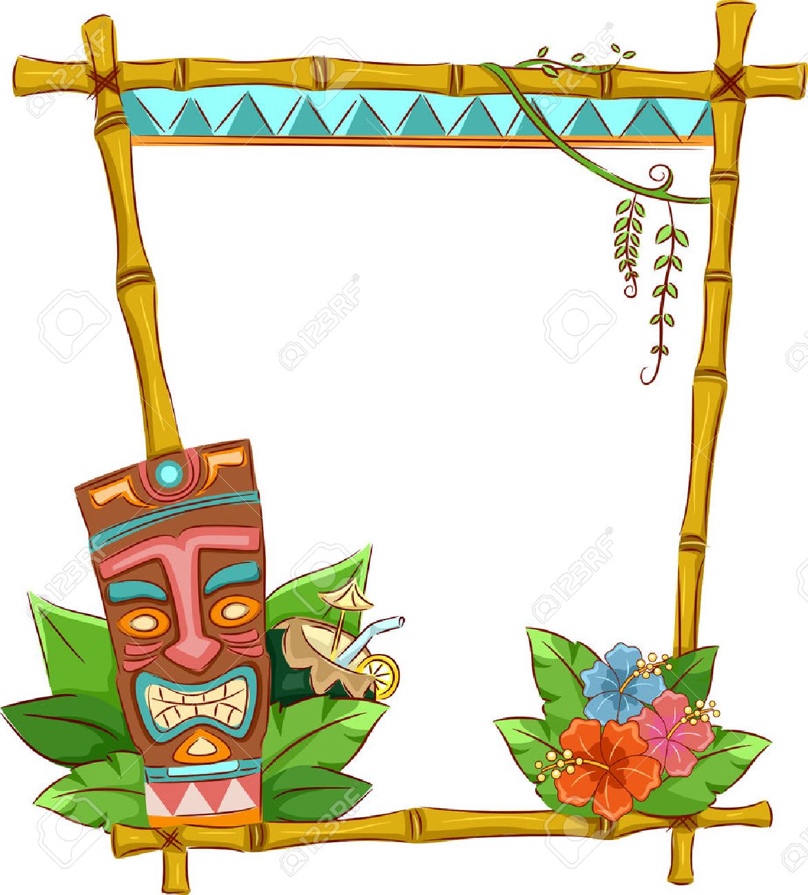 1173x1300 Hawaiian Tiki Frame Royalty Free Cliparts, Vectors, And Stock
