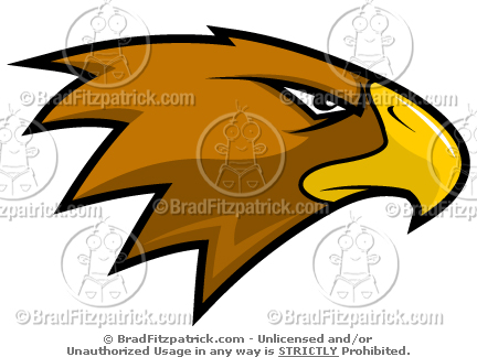 432x324 Cool Hawk Head Mascot Clip Art!