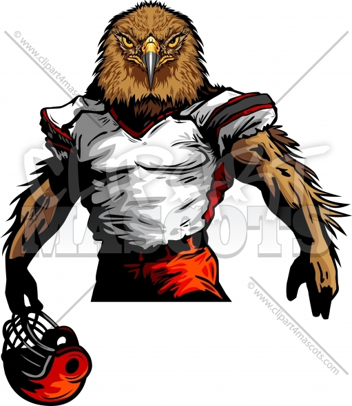 511x590 Hawk Football Mascot Graphic Vector Cartoon