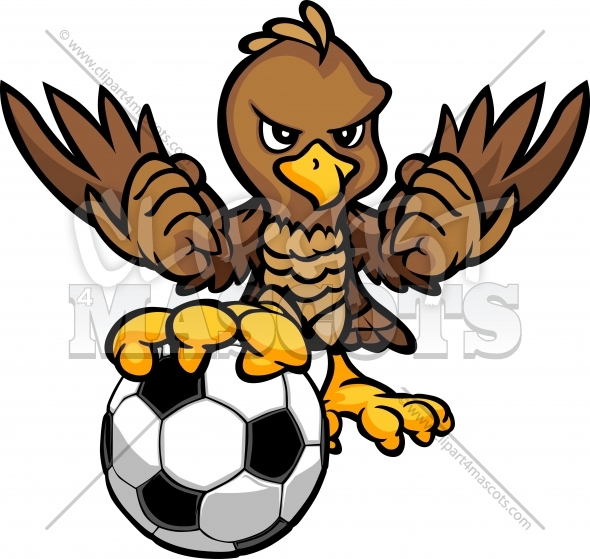 590x559 Hawk Soccer Cartoon Vector Clipart Image